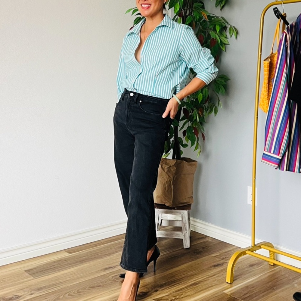 WRINKLE FREE FOXCROFT STRIPES  Shirt